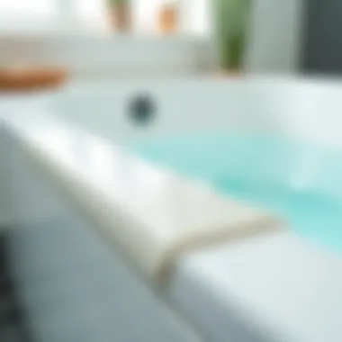 Close-up of non-slip bathtub materials