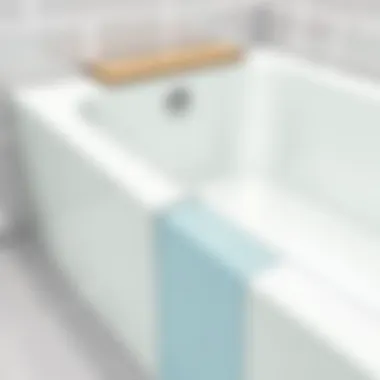 Illustration of non-slip strip installation in a bath tub