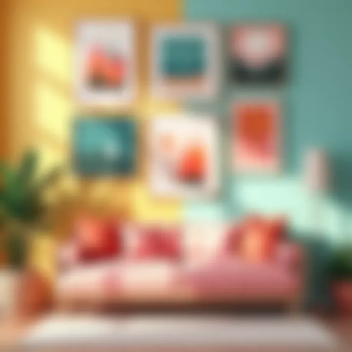 A vibrant color palette for wall art selection