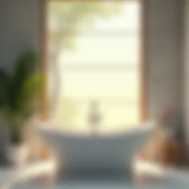 A Tranquil Retreat: Soaking Tub Embraced by Natural Light Serene bathroom featuring a soaking tub and natural light