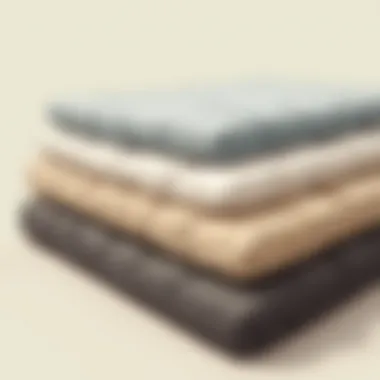 A selection of different materials used for futon covers.