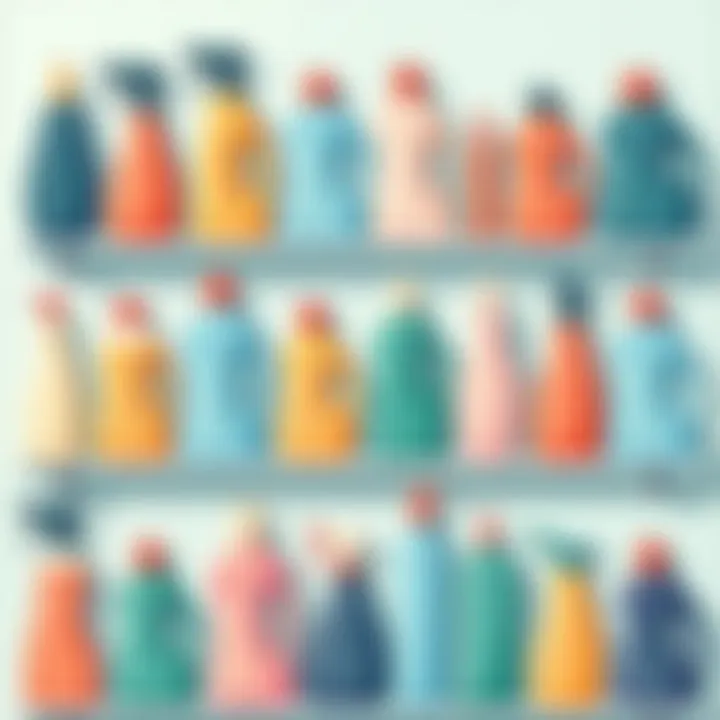 An array of scent-free laundry detergents on a shelf