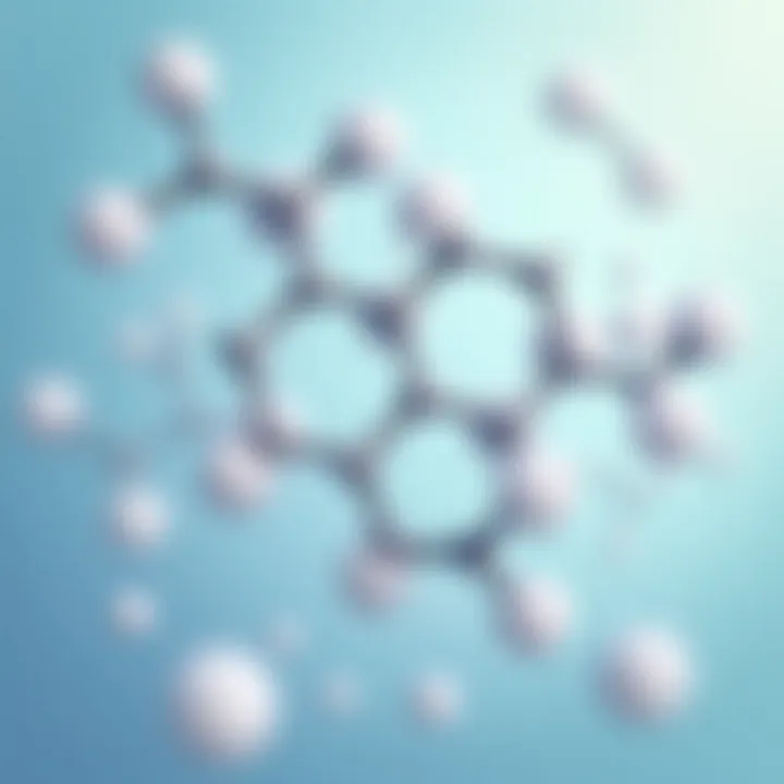 Illustration of molecules representing detergent composition