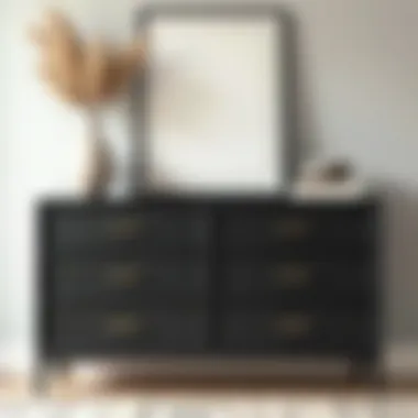 Chic black wood dresser showcasing modern design