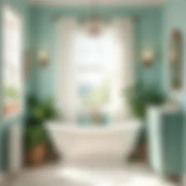 A beautifully painted bathroom showcasing a soothing ambiance