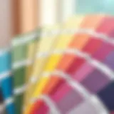 Vibrant bathroom paint colors displayed on a color palette