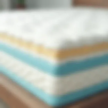 Close-up of mattress layers highlighting comfort features