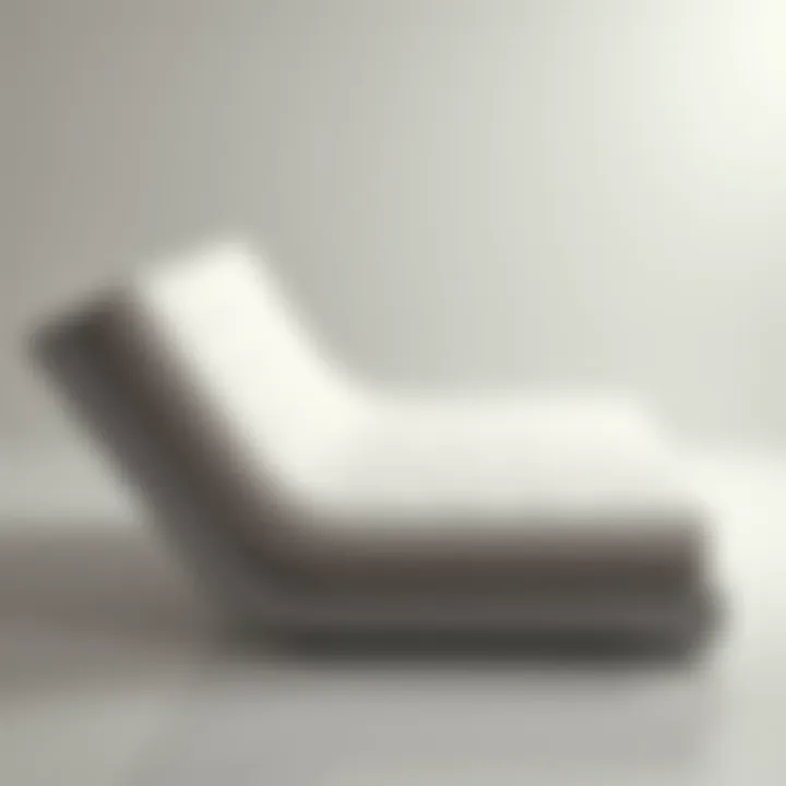 Side view of a mattress demonstrating ergonomic design