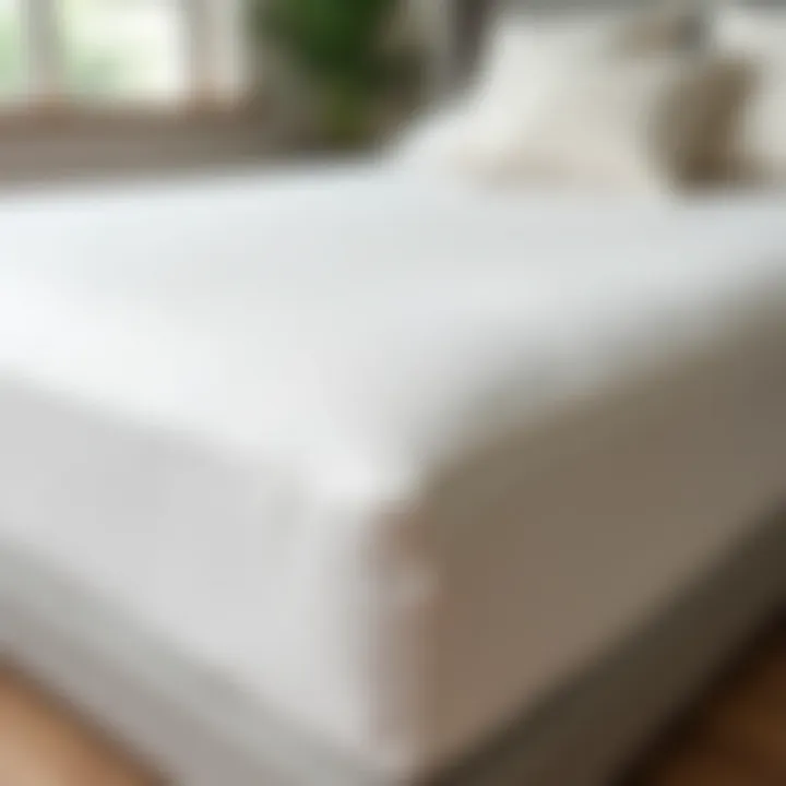 Close-up of a luxurious mattress cover on a daybed