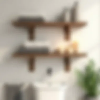 Functional and Stylish Rustic Storage Stylish rustic shelf with towels and candles
