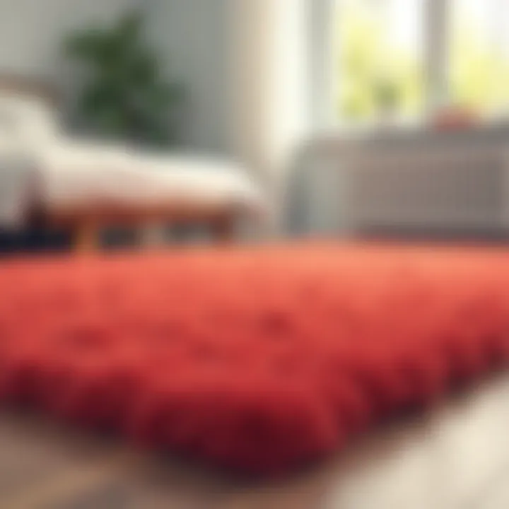 Care tips for maintaining red throw rugs