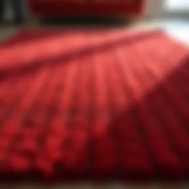 Variety of textures in red throw rugs for bedroom