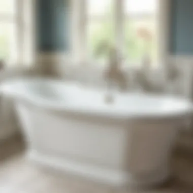 Close-up view of the elegant curves of the Woodbridge bathtub