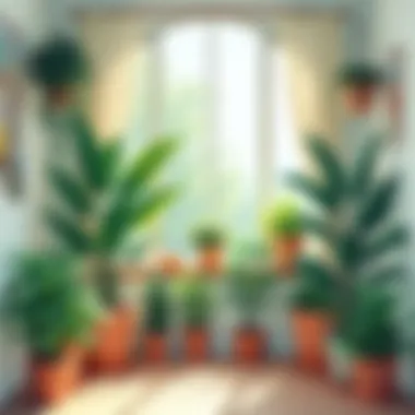 A beautifully arranged indoor garden featuring repellent plants