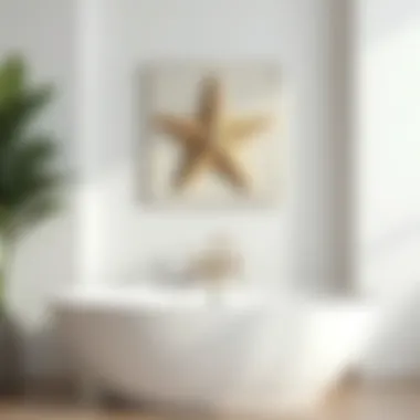 Elegant starfish wall decor in a bathroom setting