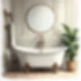 Elegant stand-alone tub in a small bathroom setting