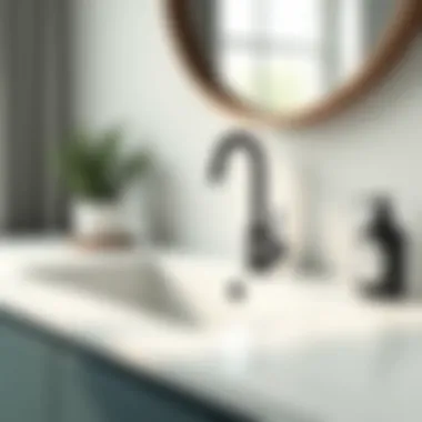 Modern bathroom with new faucet installed