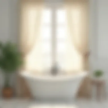 Sheer Curtains in a Bright Bathroom Setting Elegant sheer curtains enhancing bathroom light